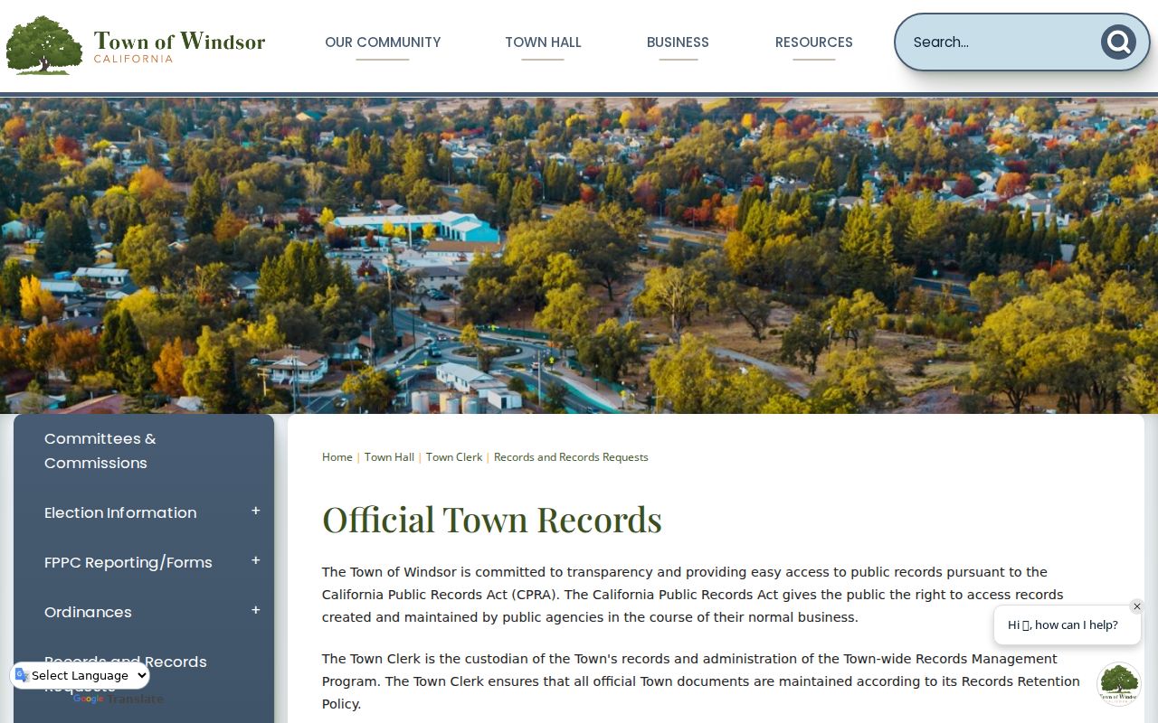 Windsor official town records for a local people search